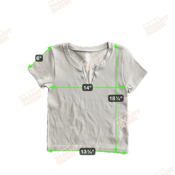 New ELODIE Sage Green Short Sleeve Notch V-Neck Ribbed Stretch Knit Top Sz M / L - Picture 8 of 8